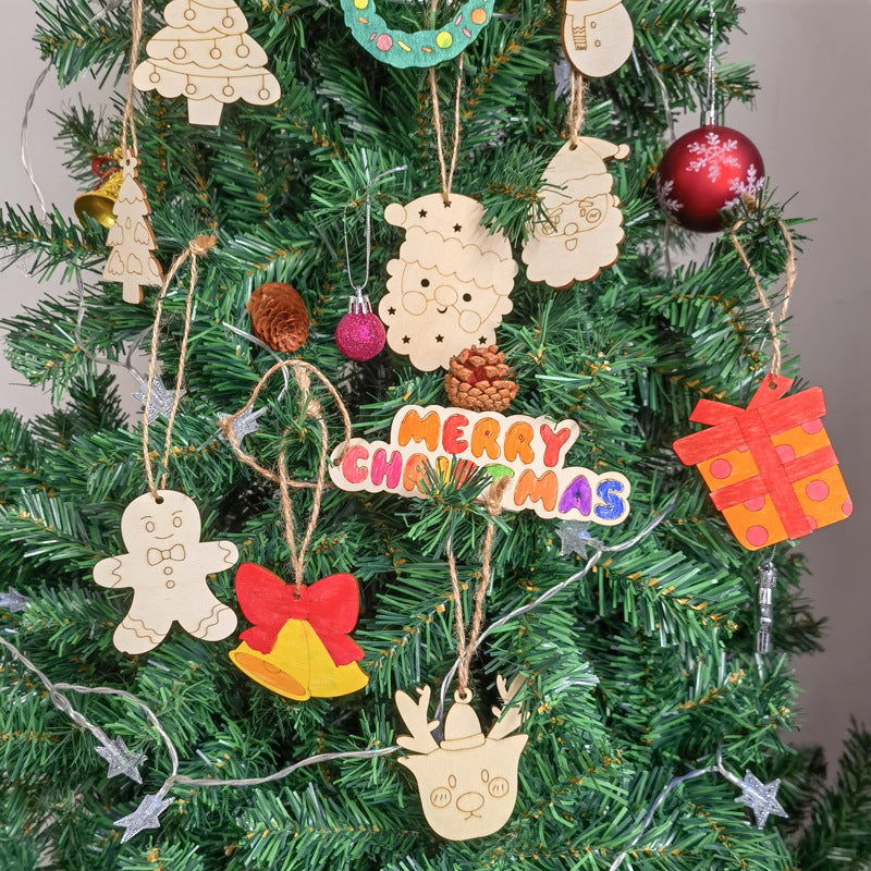 【S1】Wooden accessories for Christmas tree decorations