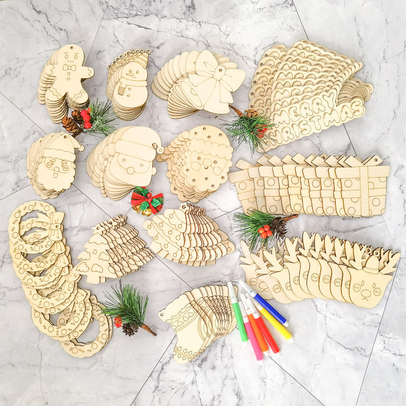 【S1】Wooden accessories for Christmas tree decorations