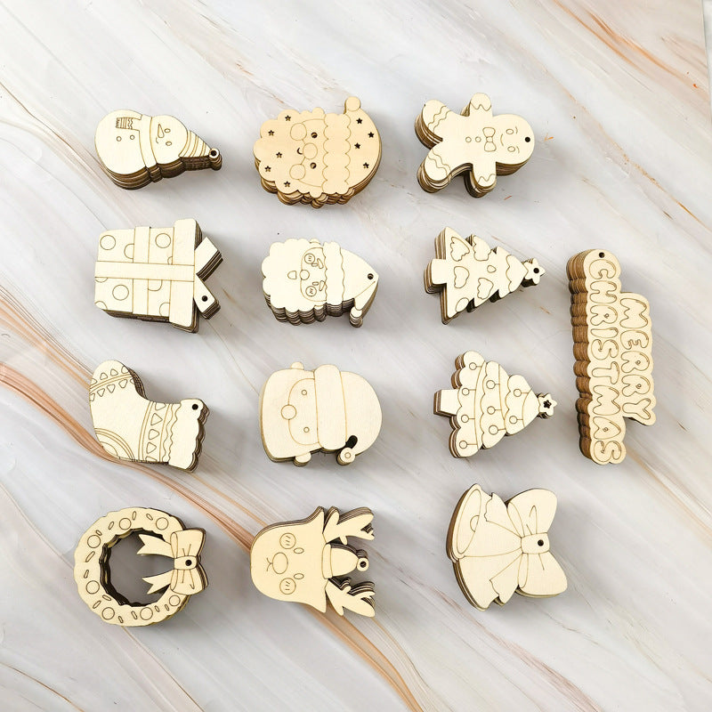 【S1】Wooden accessories for Christmas tree decorations