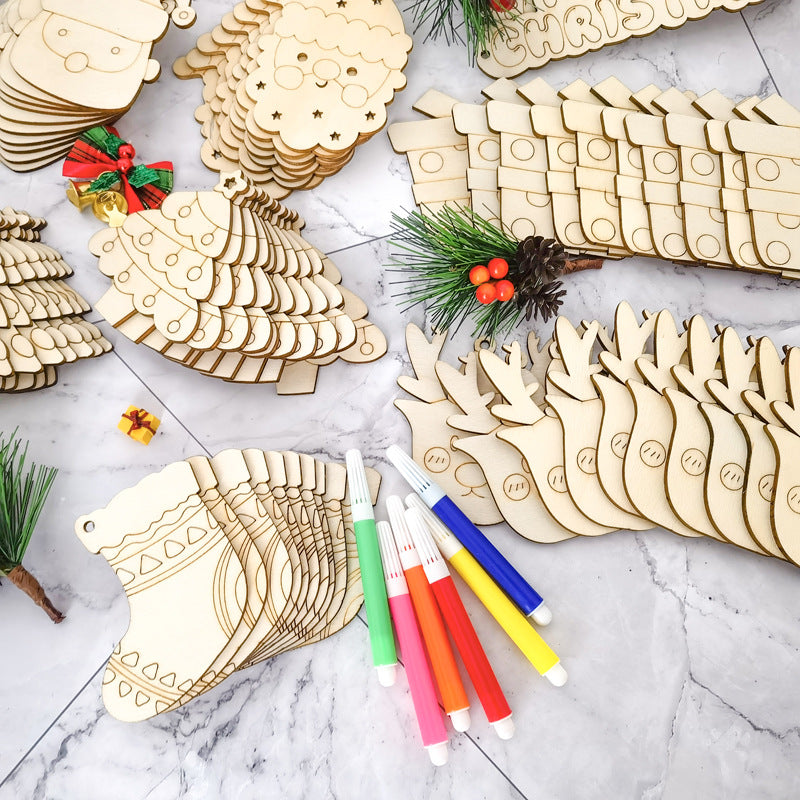 【S1】Wooden accessories for Christmas tree decorations