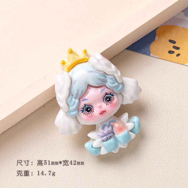 【B11】Cute Sitting Girl Double - Clip Hair Accessories