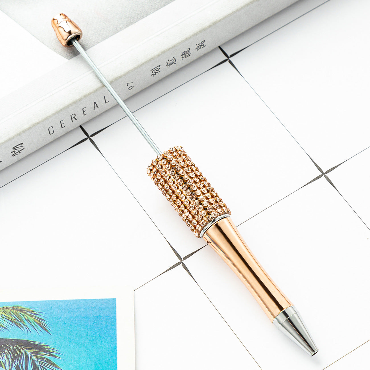 【A2】DIY creative beaded pen with rhinestones