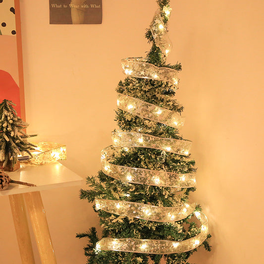 【S11】Christmas tree deco ribbon w/ LED lights