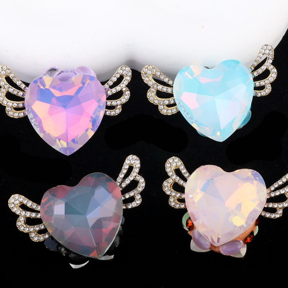 【B14】Heart-shaped Gemstone Bow