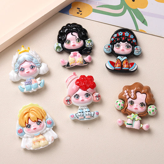 【B11】Cute Sitting Girl Double - Clip Hair Accessories